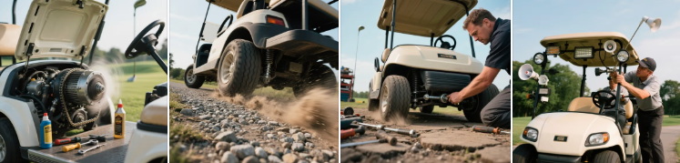 Fontes centrais de ru&iacute;do em carrinhos de golfe