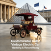 Carro elétrico de turismo vintage em cores personalizáveis ​​- perfeito para casamentos, resorts e atrações turísticas