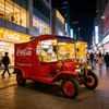 Icônico Food Truck Retro da Coca-Cola - Carrinho de lanches multifuncional famoso na Internet para mercados noturnos (personalizável)