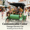 Carro elétrico de turismo vintage em cores personalizáveis ​​- perfeito para casamentos, resorts e atrações turísticas