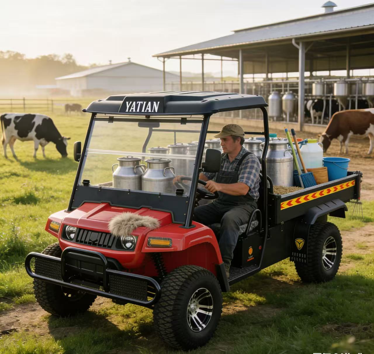 Green PB10C Yatian fabricante 4WD veículo utilitário elétrico multifuncional: capacidade off-road e todo-o-terreno para fazendas, canteiros de obras e atividades ao ar livre
