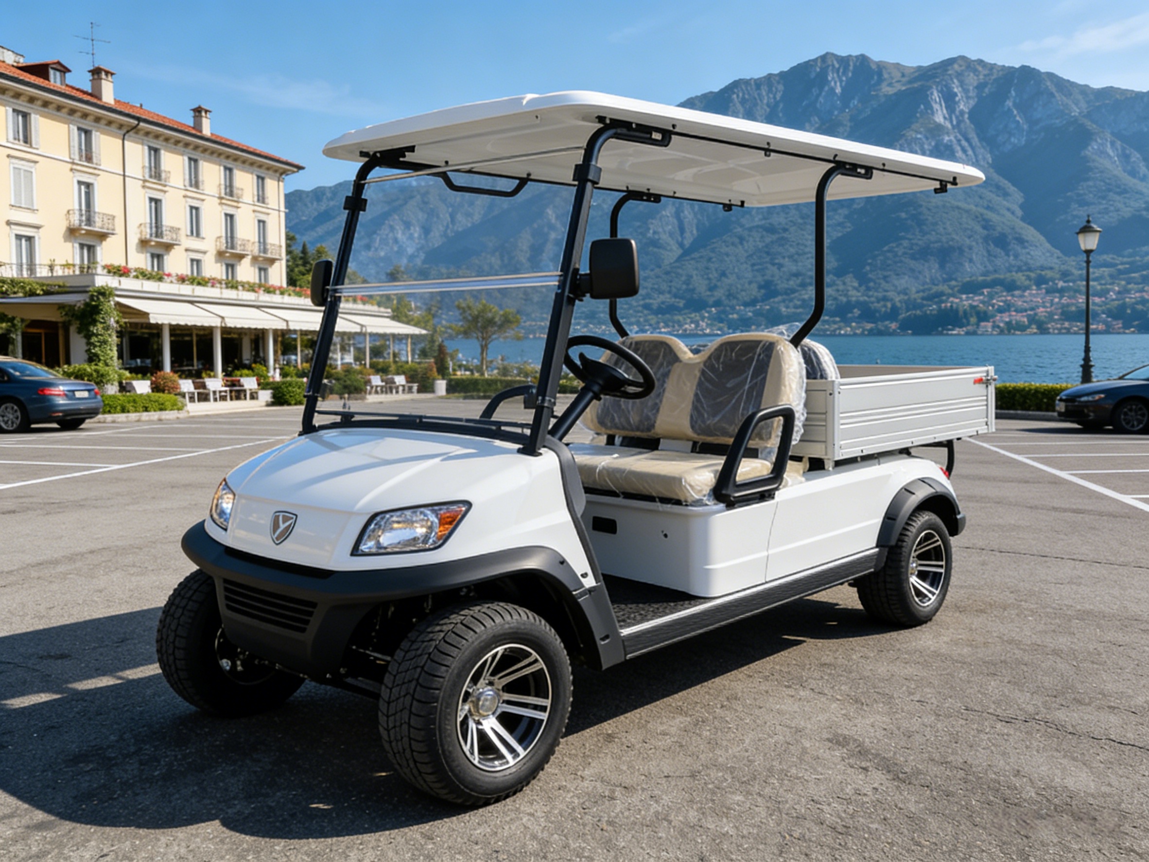 Carrinho de golfe de 2 lugares com caixa de carga (6)