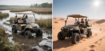 Tipos de terreno adequado para carrinhos de golfe de ca&ccedil;a el&eacute;trica