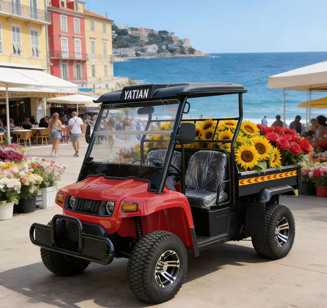 Green PB10C Yatian fabricante 4WD veículo utilitário elétrico multifuncional: capacidade off-road e todo-o-terreno para fazendas, canteiros de obras e atividades ao ar livre