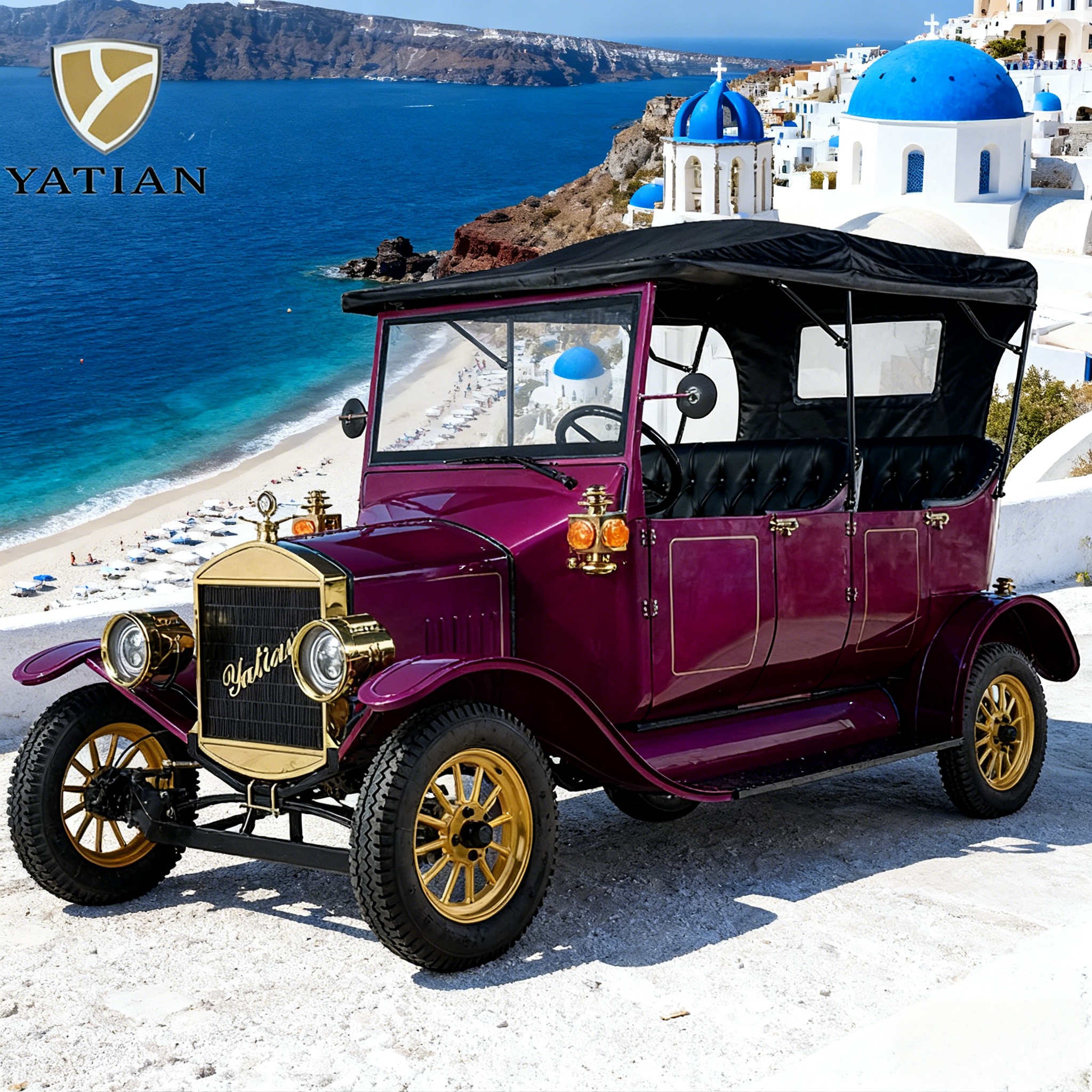 Yatian Retro Electric Sightseeing Shuttle – Navegando pelas ruas coloridas em estilo mexicano.