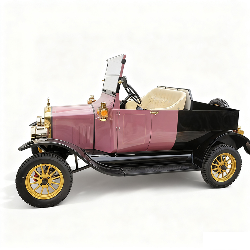 Caminhão de entrega elétrico retrô de curta distância, veículo de carga elegante para resorts e parques