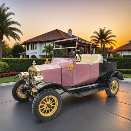 Caminhão de entrega elétrico retrô de curta distância, veículo de carga elegante para resorts e parques