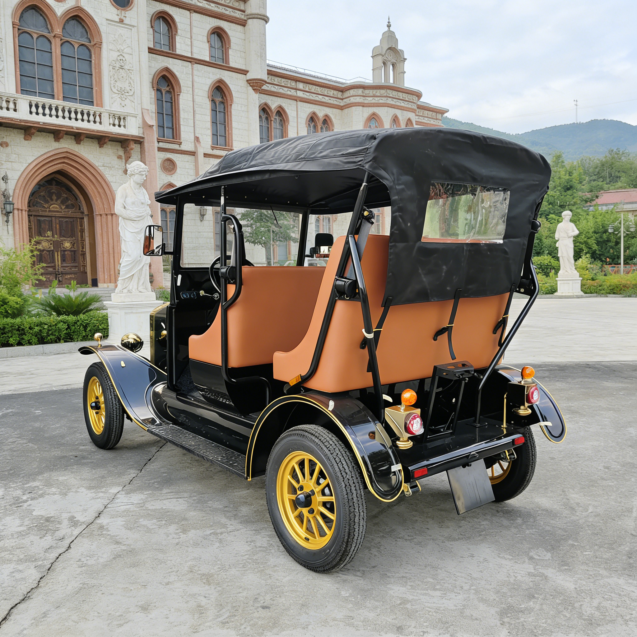 Carro turístico elétrico vintage de 4 lugares com certificação COC (LY05B) | YATIAN