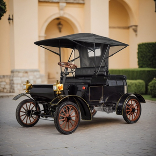 Black LY04A Yatian Manufacturing 1903: um carro antigo retrô instagramável para uma experiência de fuga luxuosa em campos de golfe, hotéis de luxo e resorts