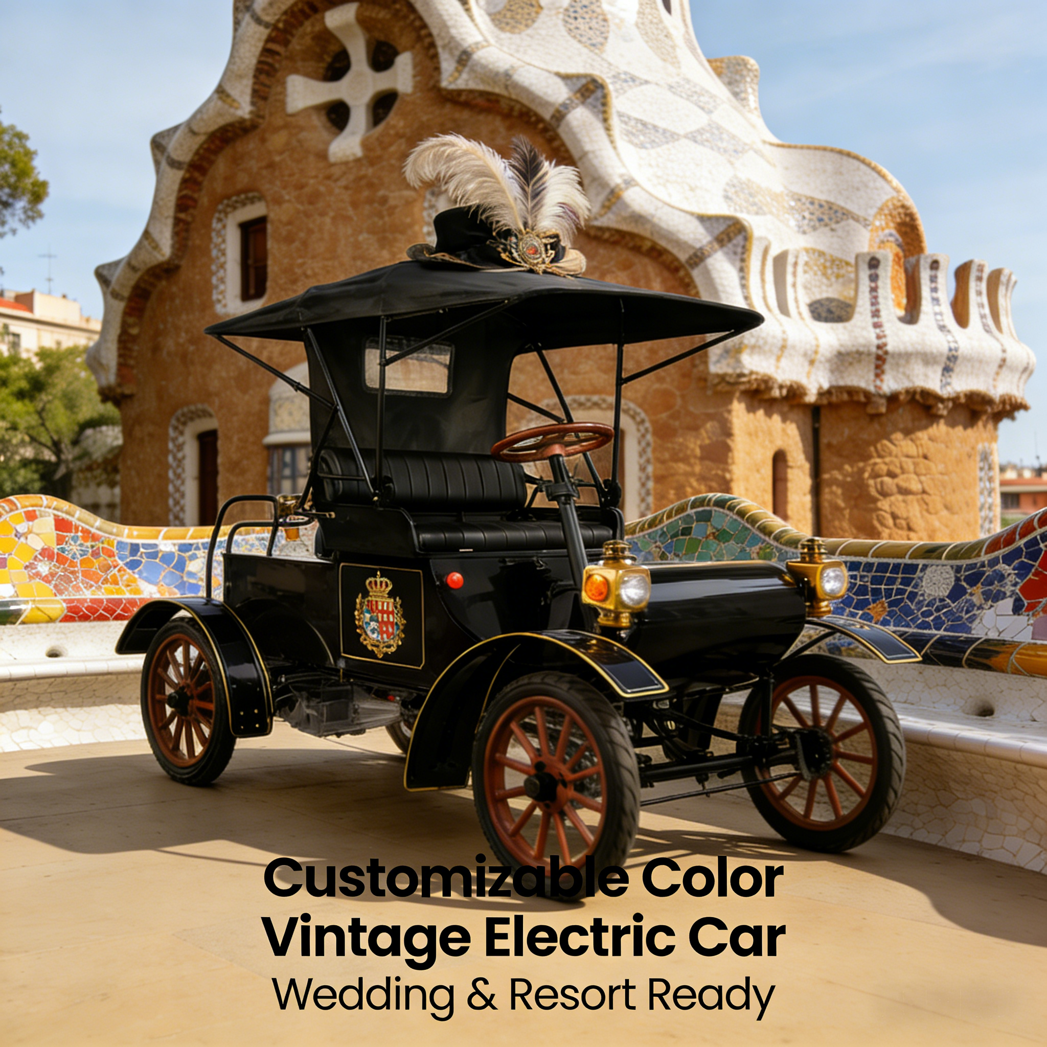 Carro elétrico vintage multiuso 1903 tipo aberto | Certificado EEC, totalmente personalizável para casamentos e resorts