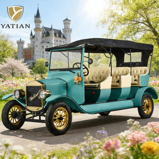 YATIAN Carro elétrico retrô de turismo, veículo vintage conversível personalizado de alta qualidade para pontos panorâmicos, mansões e resorts