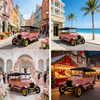 YATIAN LY11N Carro elétrico vintage personalizado rosa e dourado de 11 lugares - ônibus turístico lucrativo em várias cenas