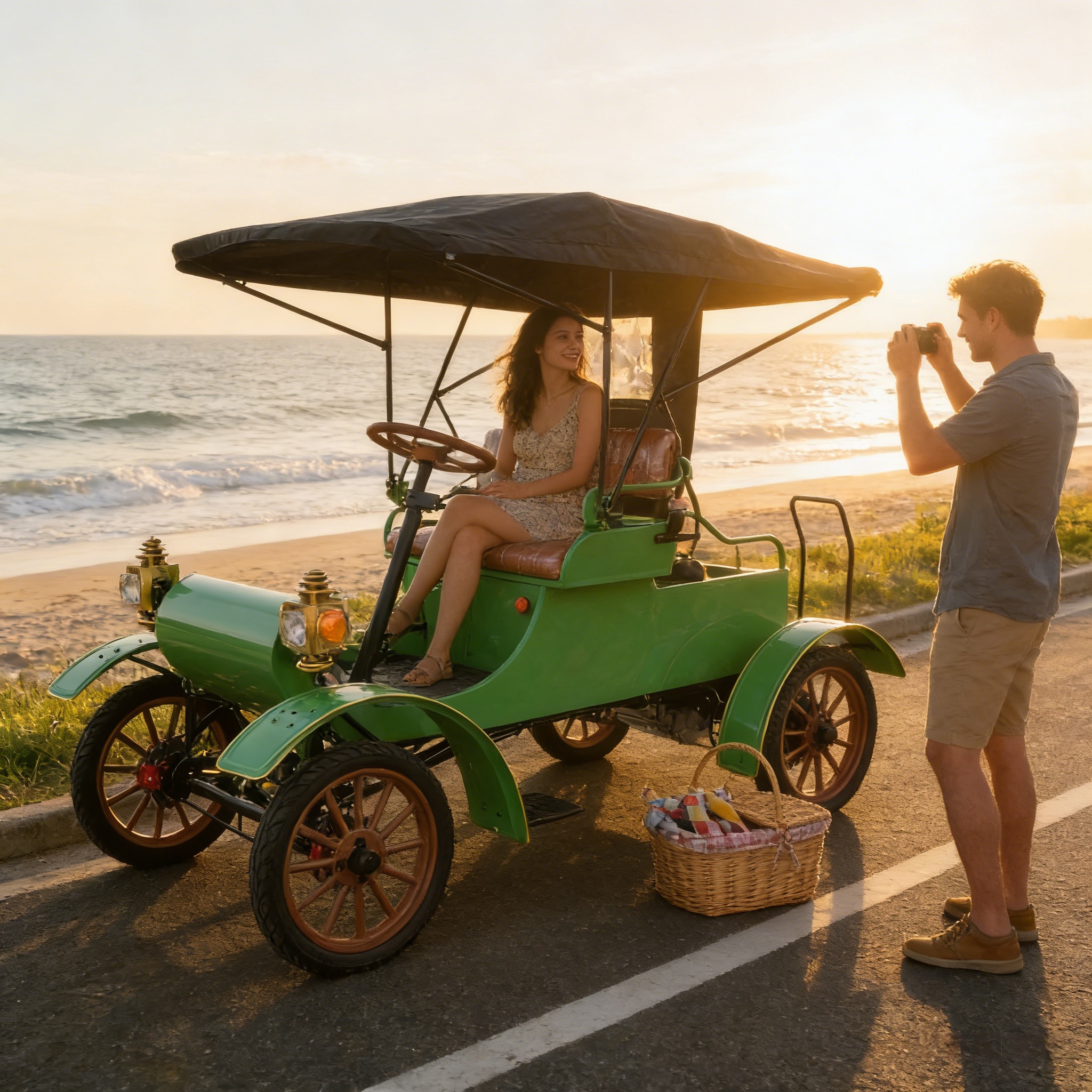 Carro elétrico vintage multiuso 1903 tipo aberto | Certificado EEC, totalmente personalizável para casamentos e resorts