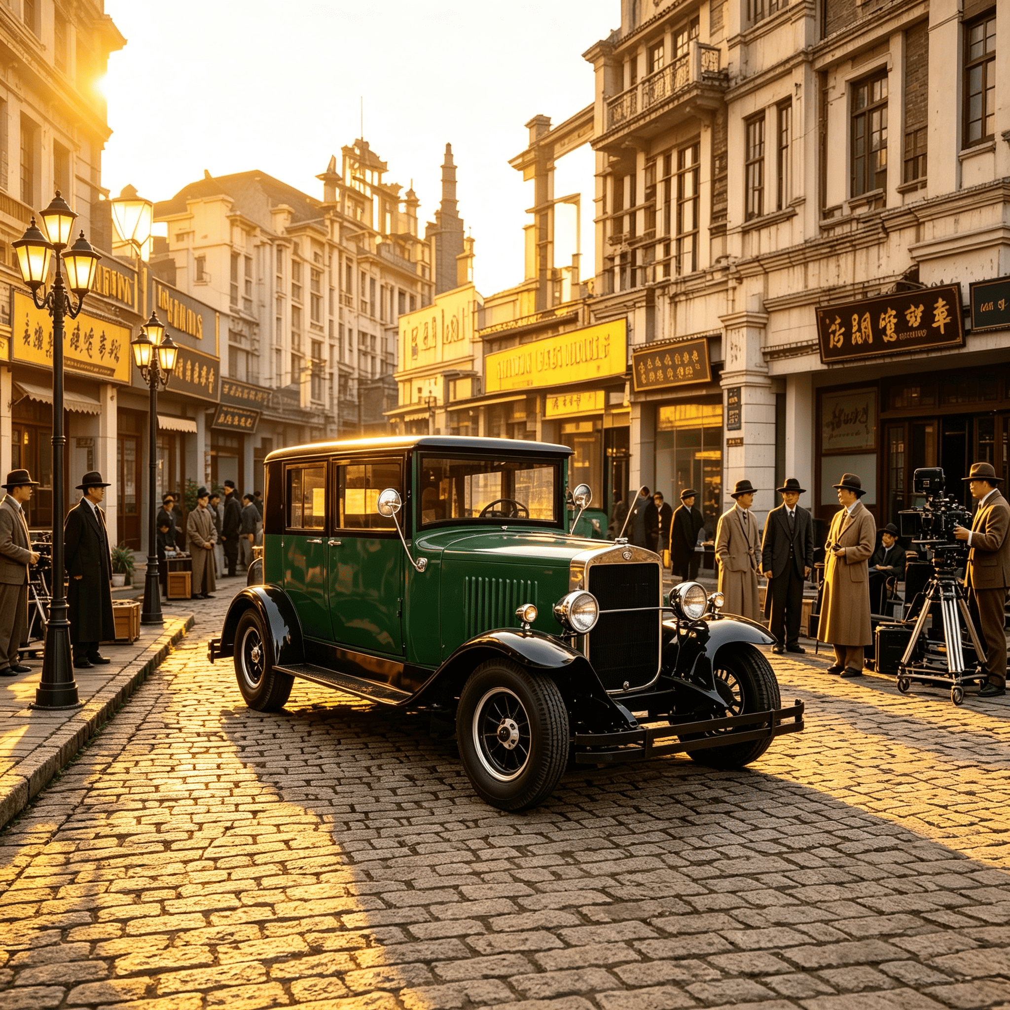 Carro de turismo clássico vintage elétrico de 5 lugares, verde oliva, retrô, ônibus elétrico com bateria de lítio de 72V