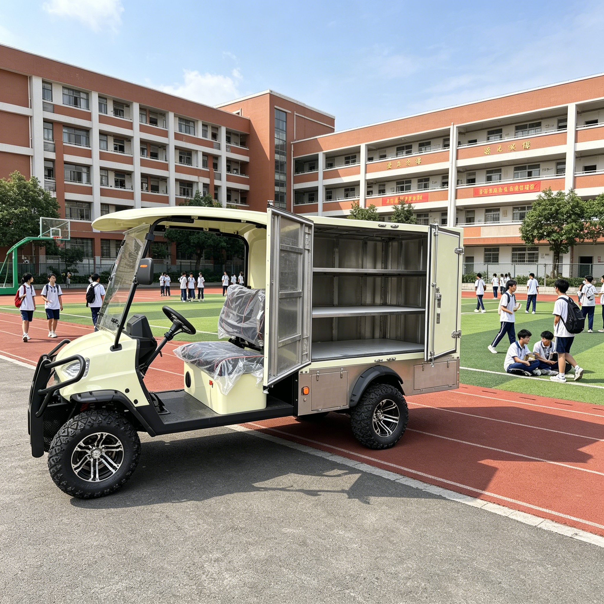 Carro de golfe elétrico 4x4 com caixa de carga (modelo GQ04X)