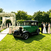 Carro de turismo clássico vintage elétrico de 5 lugares, verde oliva, retrô, ônibus elétrico com bateria de lítio de 72V